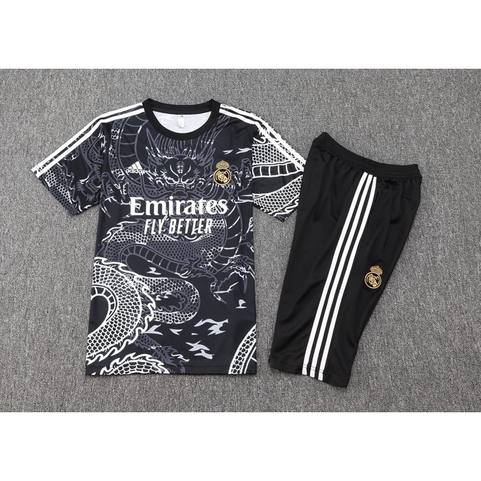 Chandal del Real Madrid Dragon Manga Corta 2024-25 Negro - Pantalon Corto